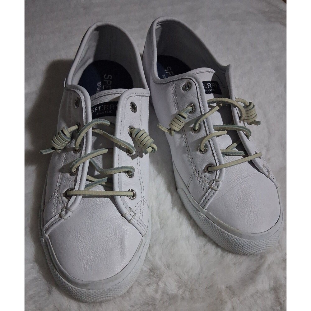 Sperry Women's 5 Seacoast Core White Leather Fashion Sneaker sz 10